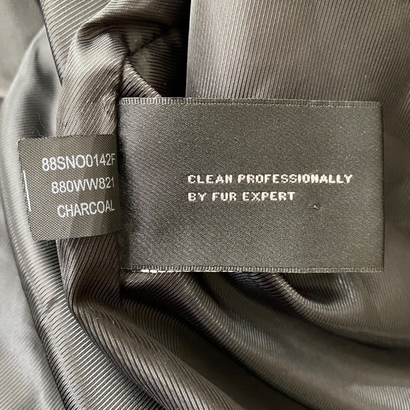 Ellen Tracy Wool Fox Fur Hooded Button Coat Jacket in Charcoal Size 24 - Picture 8 of 13